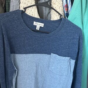 J.Crew knit goods men's  Two-Tone Blue Long Sleeve Shirt large slim